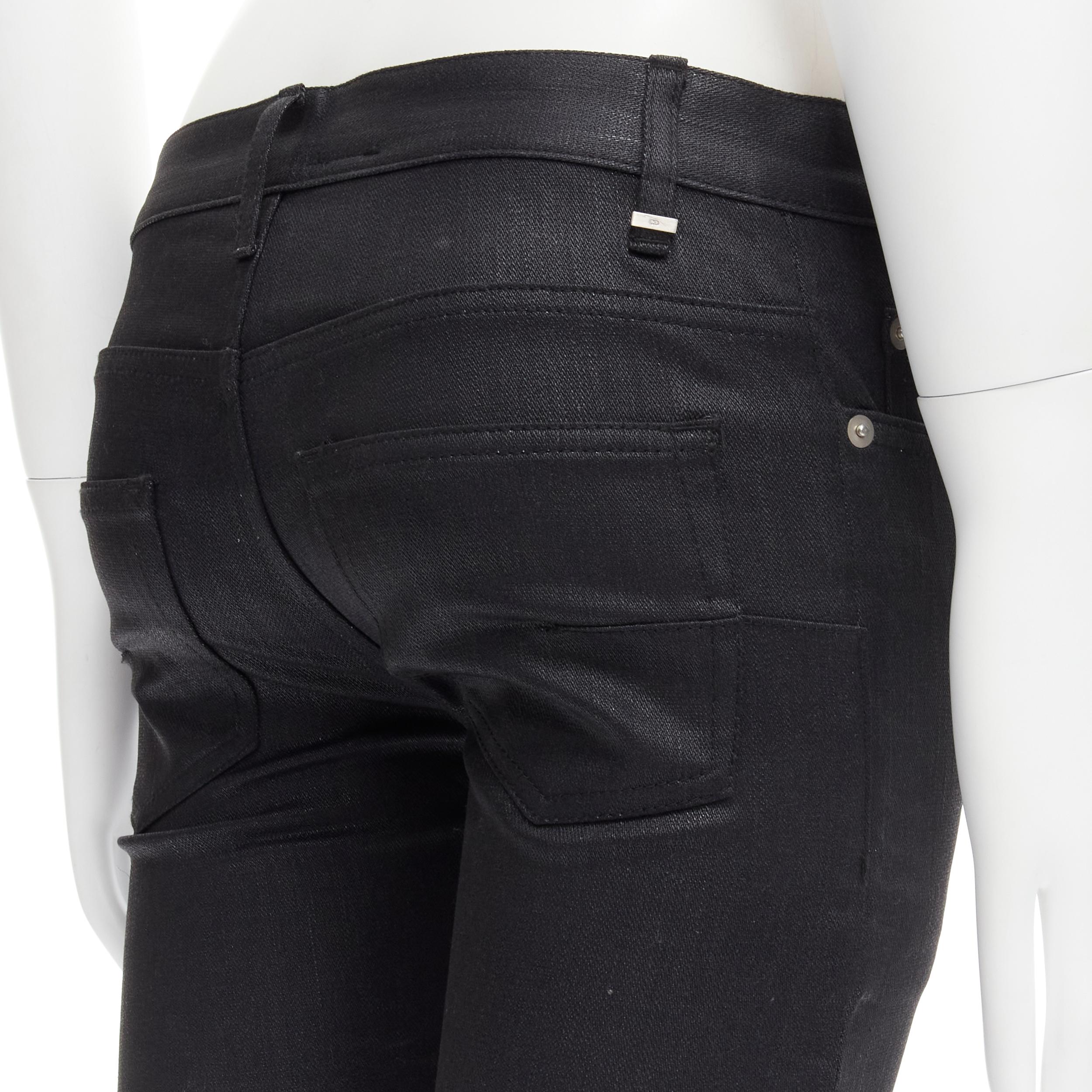 DIOR HOMME Hedi Slimane black coated 5-pocket slinny fit jeans 26
