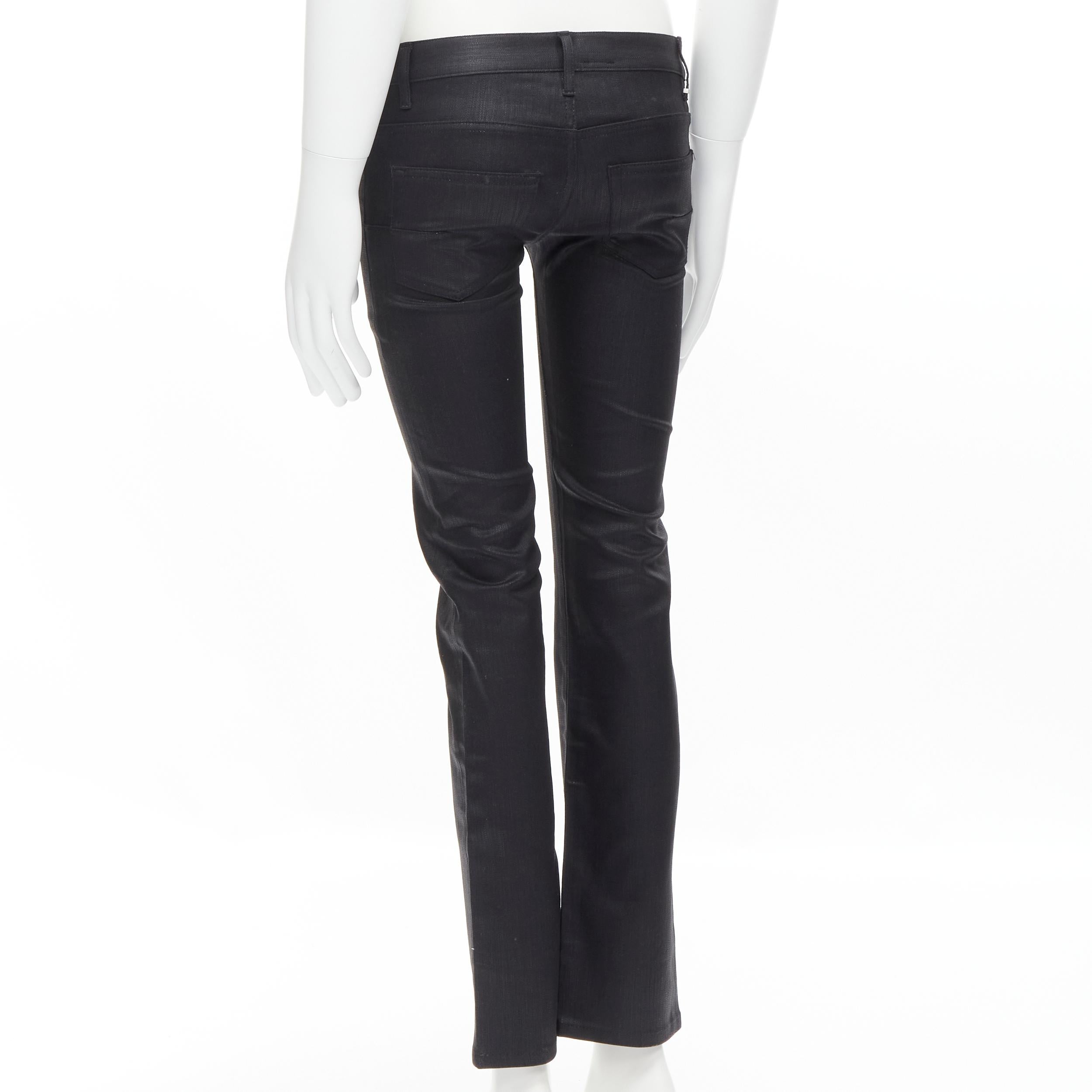 Black DIOR HOMME Hedi Slimane black coated 5-pocket slinny fit jeans 26