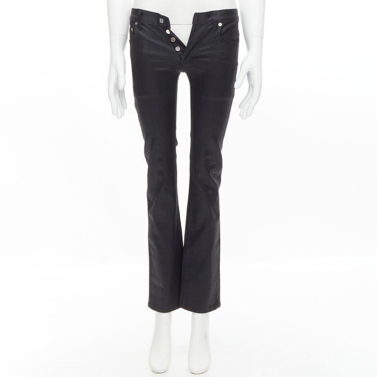 DIOR HOMME Hedi Slimane black coated 5-pocket slinny fit jeans 26" at  1stDibs