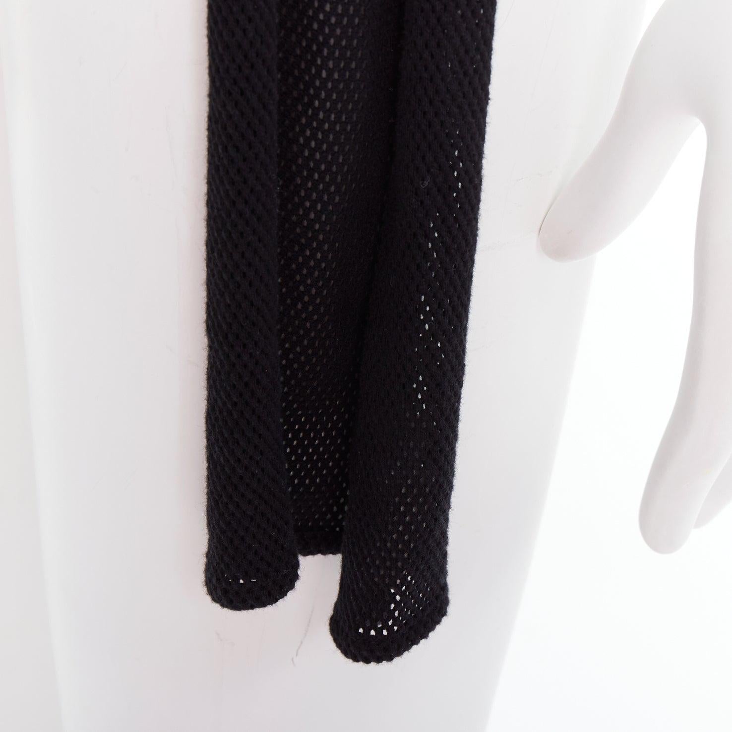 DIOR HOMME Hedi Slimane black cotton mesh skinny long wrap scarf 2