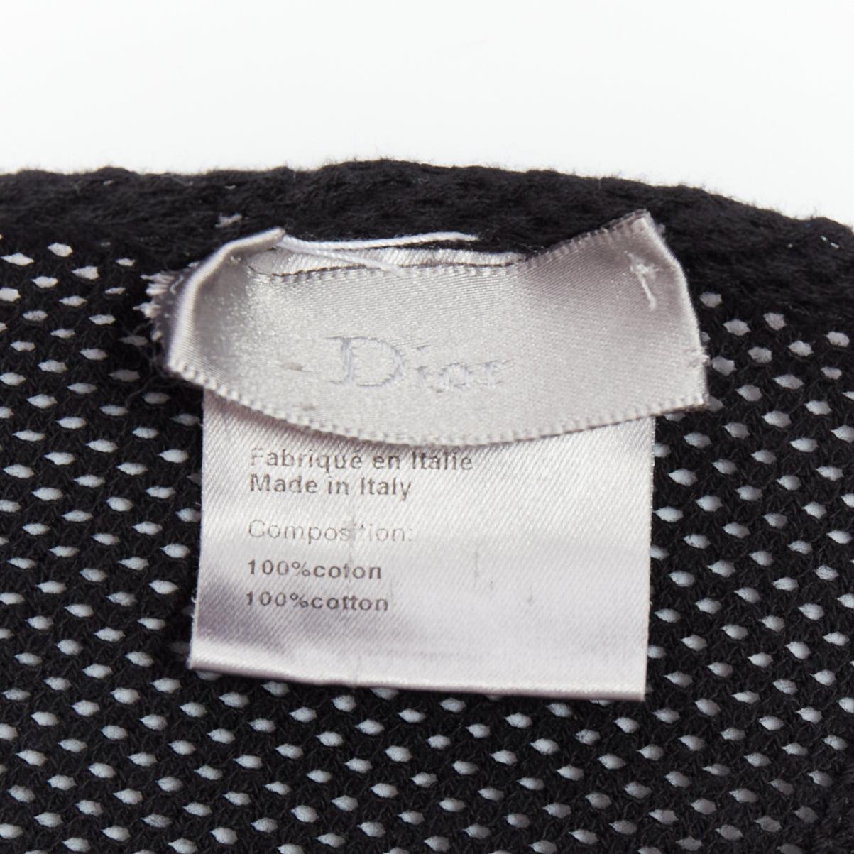DIOR HOMME Hedi Slimane black cotton mesh skinny long wrap scarf 3