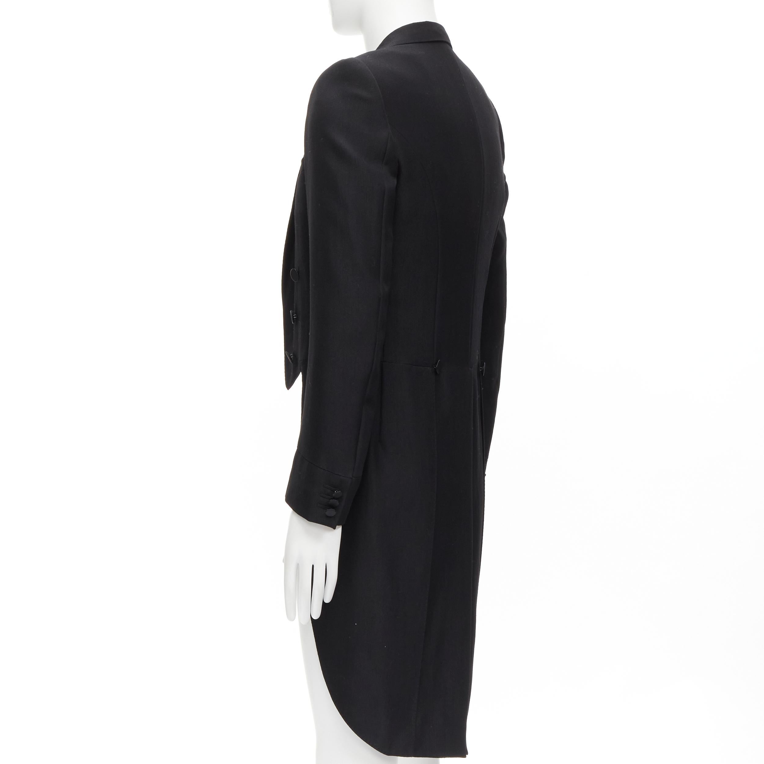 DIOR HOMME Hedi Slimane black peak satin lapel tuxedo tailcoat jacket FR46 S 1