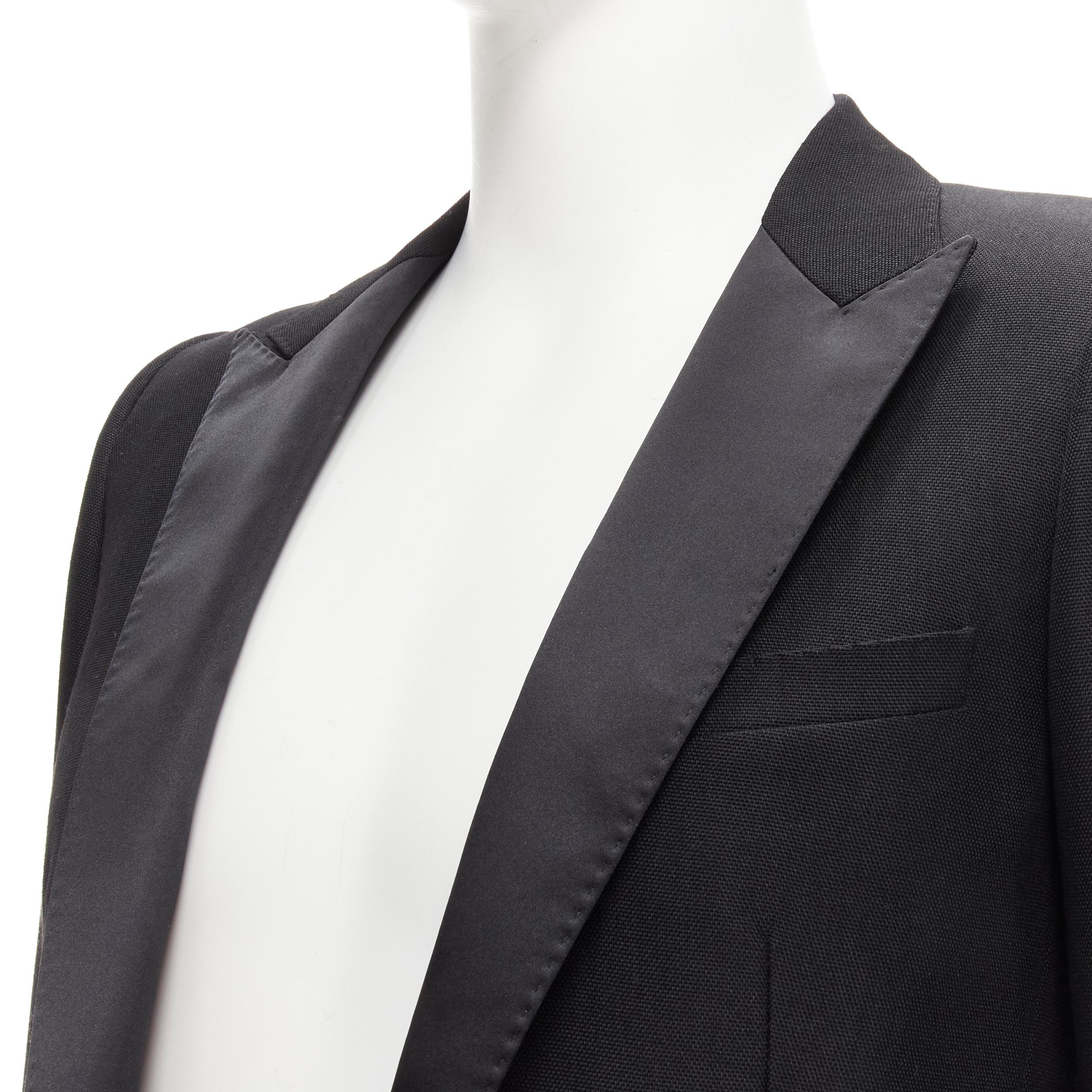 DIOR HOMME Hedi Slimane black peak satin lapel tuxedo tailcoat jacket FR46 S 2