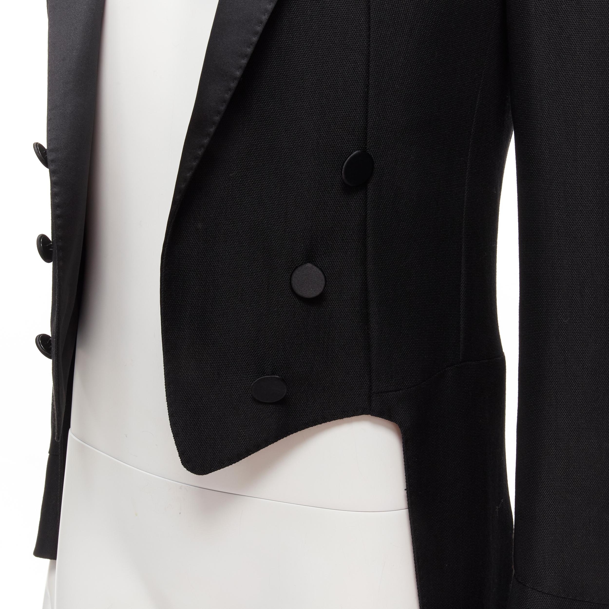 DIOR HOMME Hedi Slimane black peak satin lapel tuxedo tailcoat jacket FR46 S 3