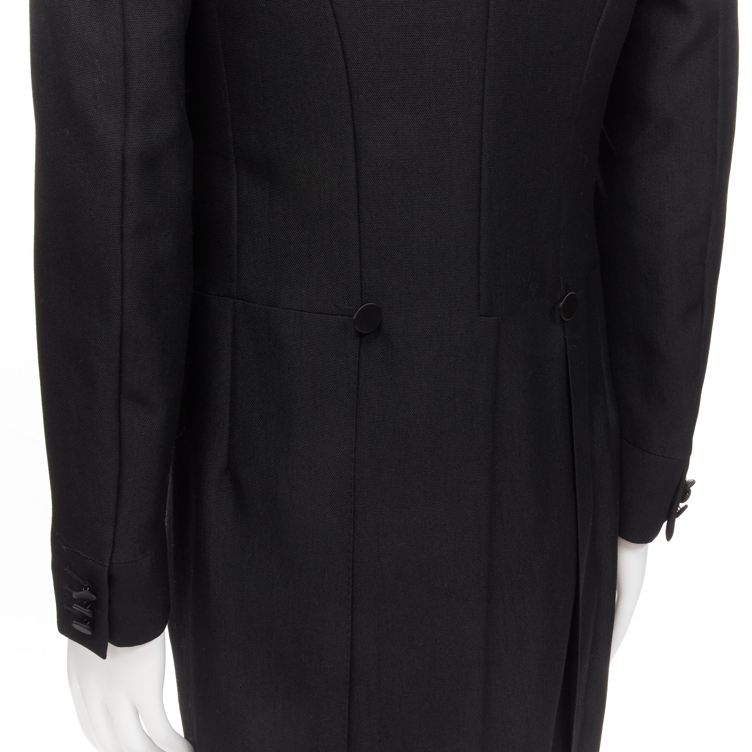 DIOR HOMME Hedi Slimane black peak satin lapel tuxedo tailcoat jacket FR46 S 4