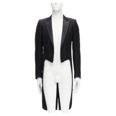 DIOR HOMME Hedi Slimane black peak satin lapel tuxedo tailcoat jacket FR46 S