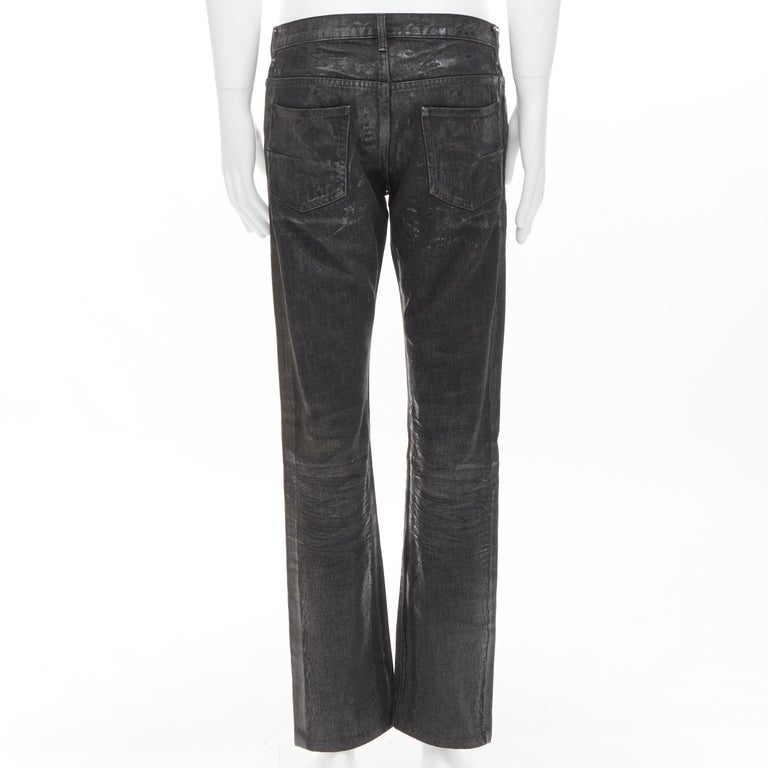 DIOR HOMME Hedi Slimane black wax coated claw mark jeans 33" For Sale at  1stDibs | hedi slimane jeans, dior clawmark jeans, dior hedi slimane jeans