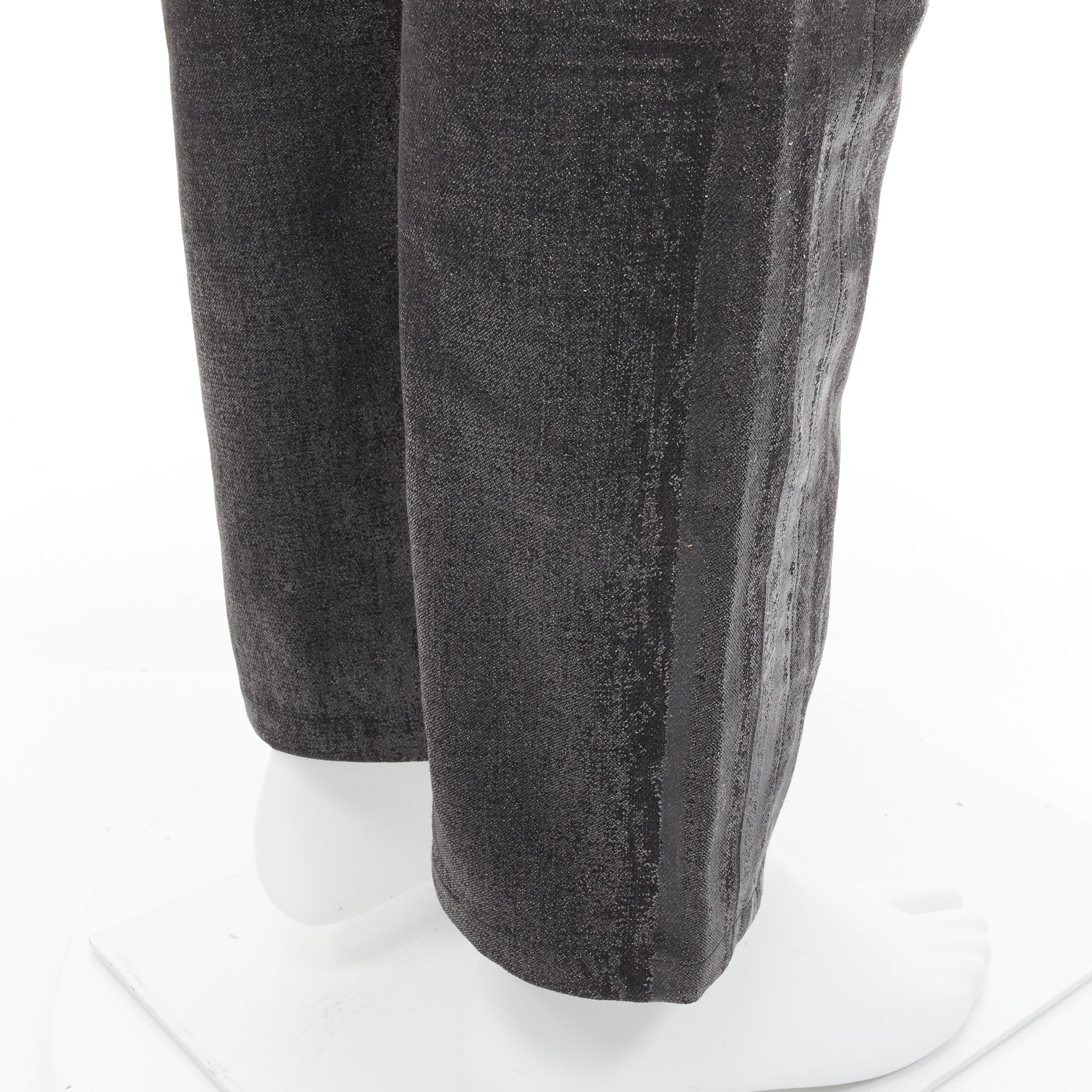 Men's DIOR HOMME Hedi Slimane black wax coated  claw mark jeans 33