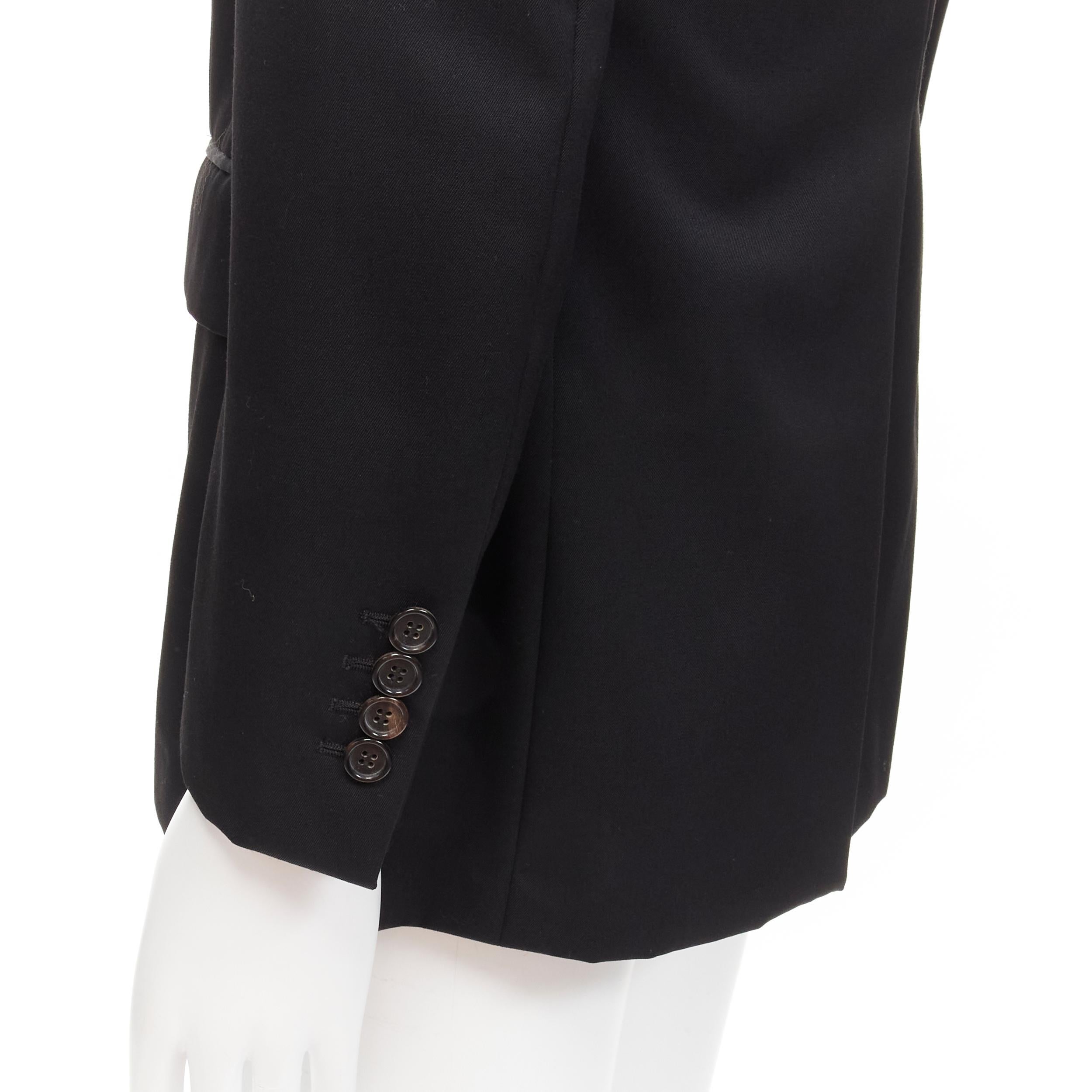 DIOR HOMME Hedi Slimane leather collar classic 2-button blazer jacket FR46 S For Sale 5