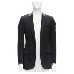 DIOR HOMME Hedi Slimane leather collar classic 2-button blazer jacket FR46 S