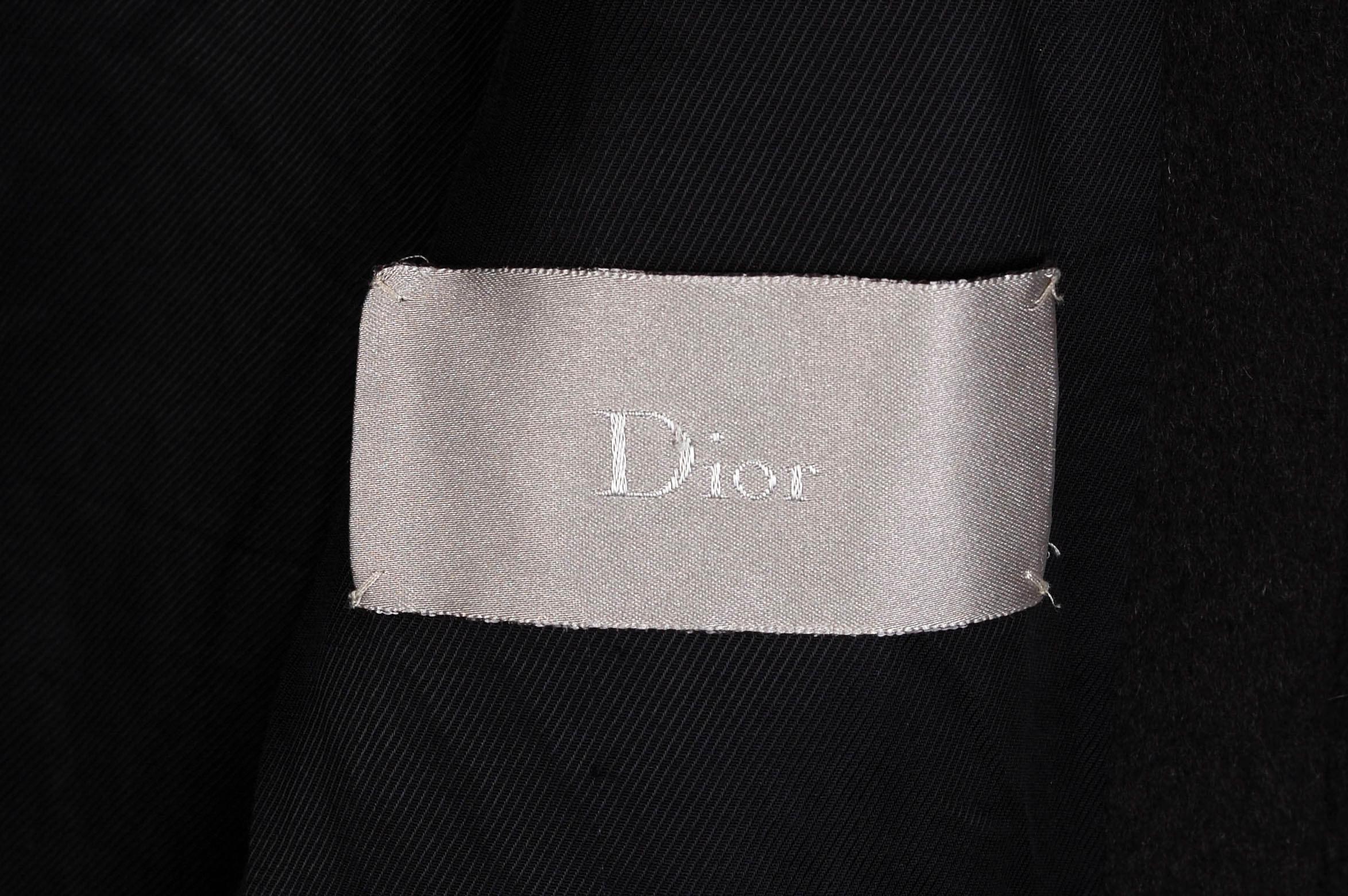 Dior Homme Hedi Slimane Leather Details Peacoat Men Coat Size 48IT (M/L) 4