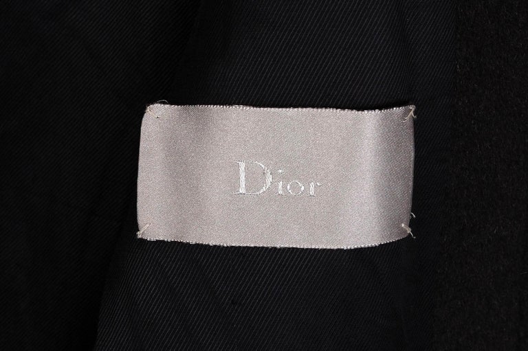 Dior Homme Hedi Slimane Leather Details Peacoat Men Coat Size 48IT (M/L) For Sale 6