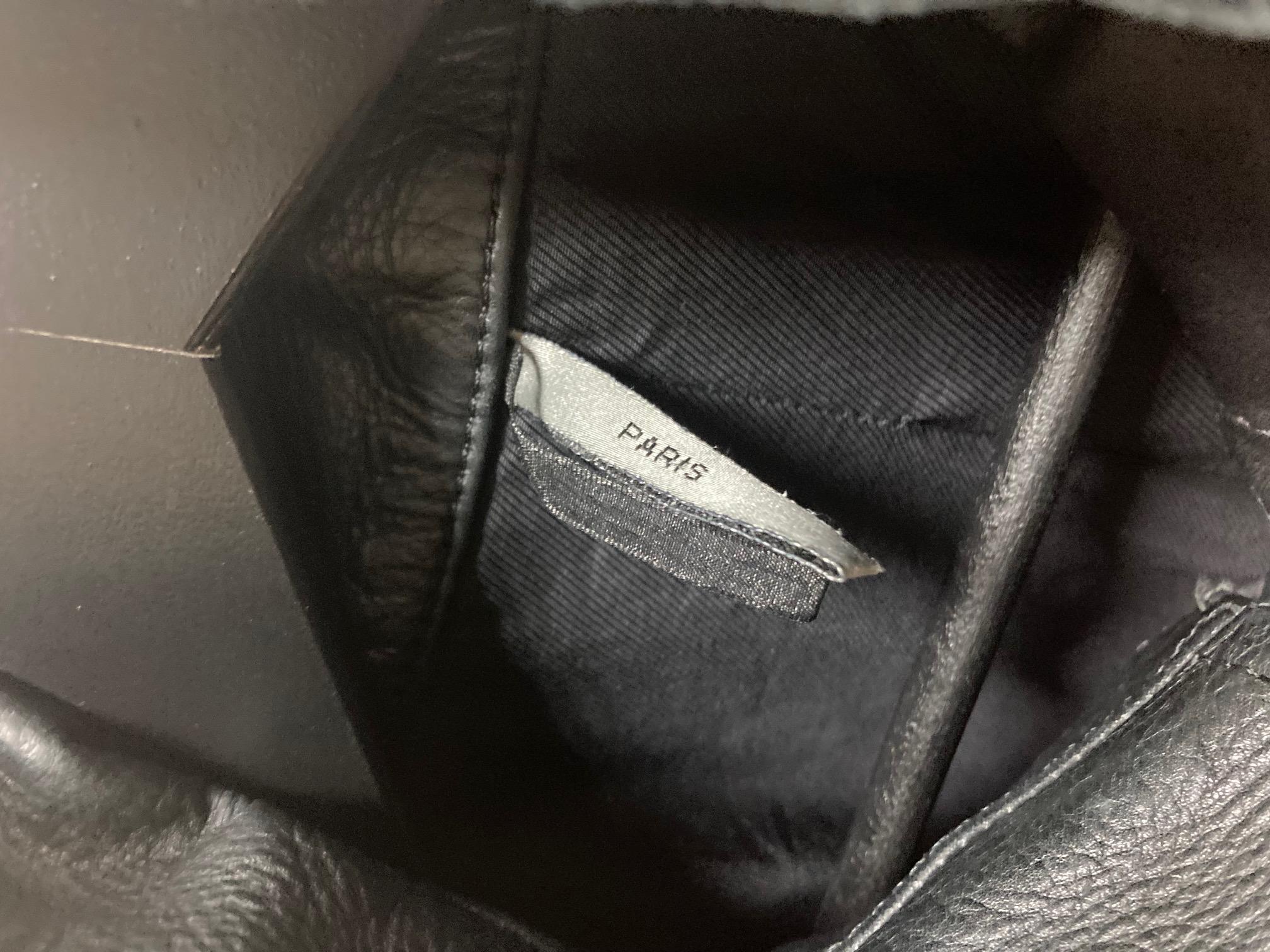 Dior Homme Hedi Slimane Leather Details Peacoat Men Coat Size 48IT (M/L) 7