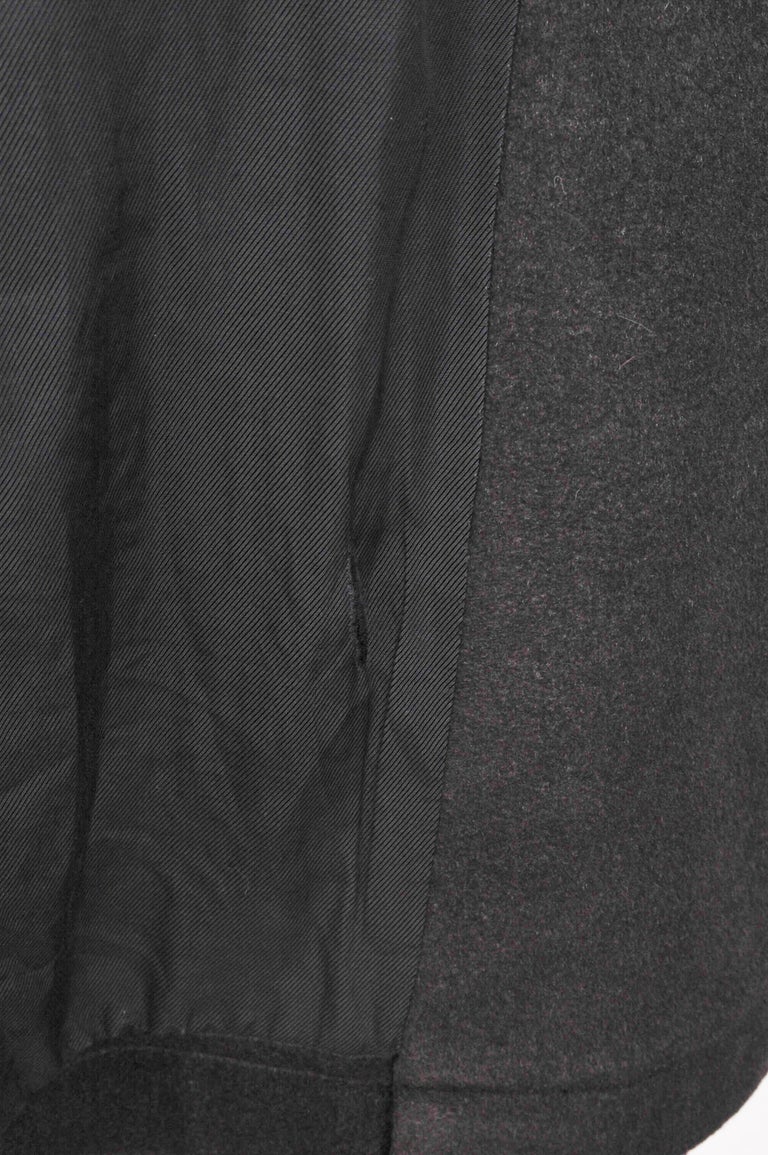 Dior Homme Hedi Slimane Leather Details Peacoat Men Coat Size 48IT (M/L) For Sale 5