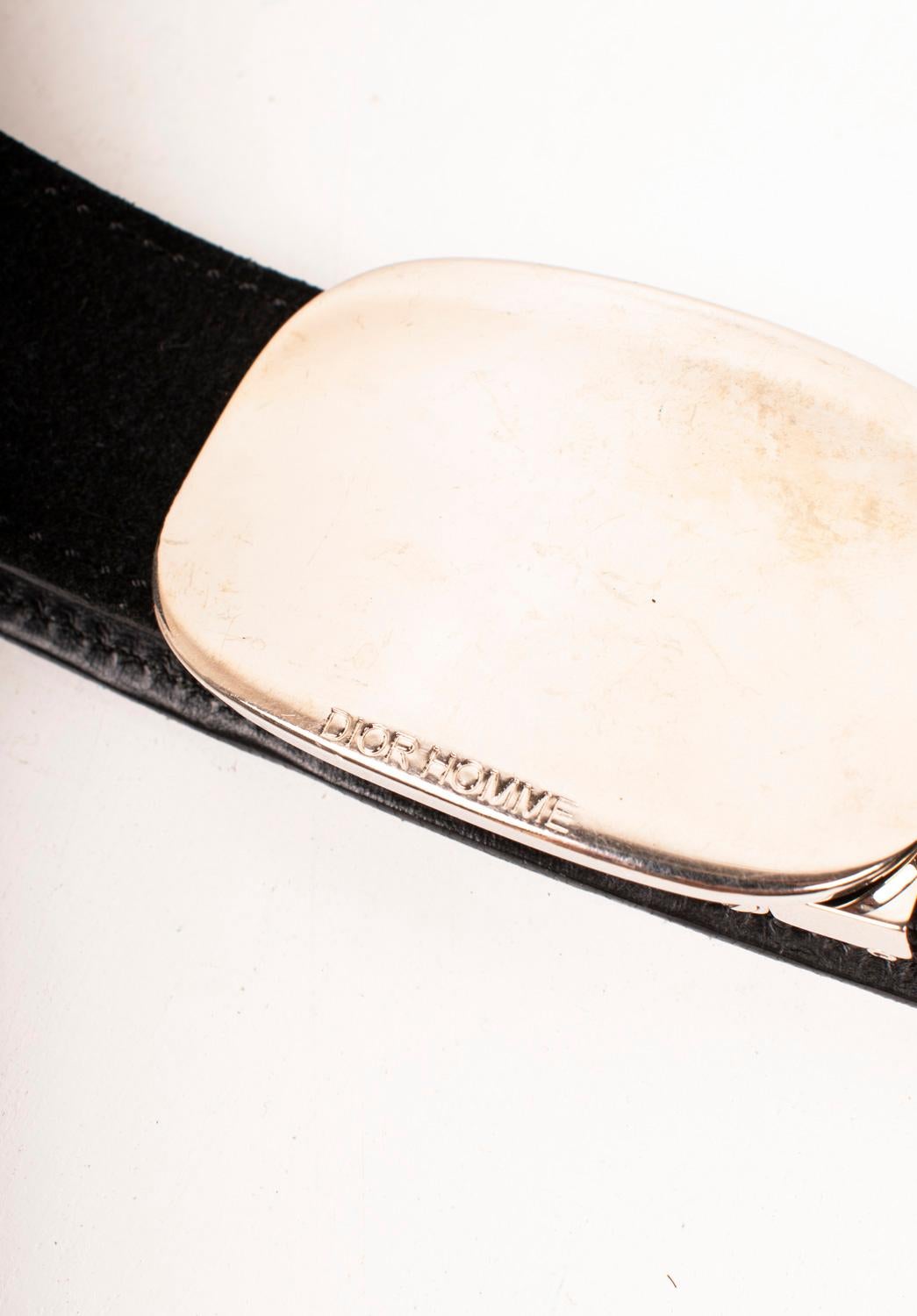 Dior Homme Hedi Slimane Cinturón de piel para hombre Talla 100/40 Blanco en venta