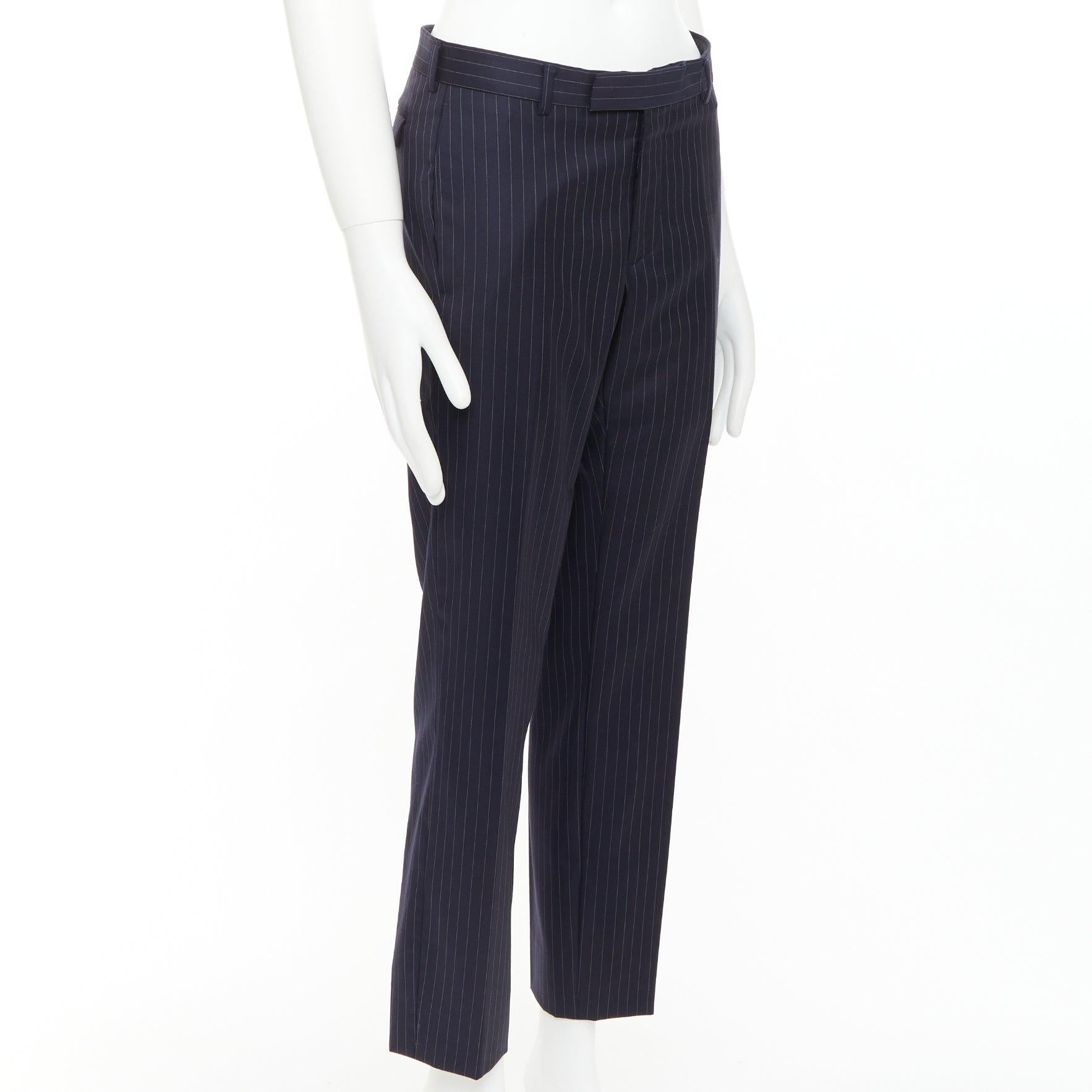 Nero DIOR HOMME Hedi Slimane pantaloni gessati in 100% lana vergine FR44 XS in vendita