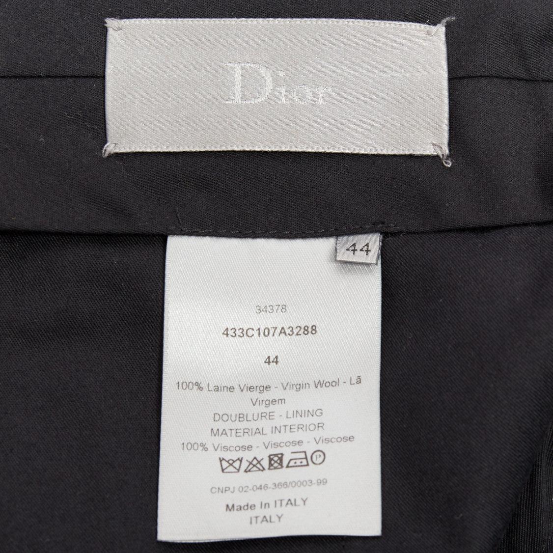 DIOR HOMME Hedi Slimane pantaloni gessati in 100% lana vergine FR44 XS in vendita 3