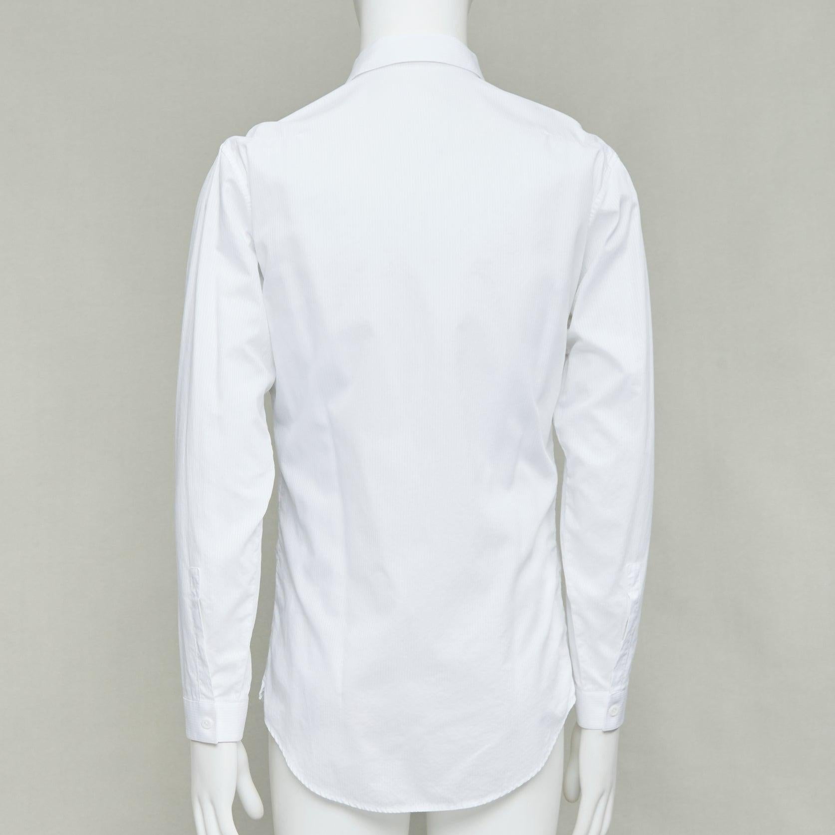 De los hombres DIOR HOMME Hedi Slimane camisa bordada abeja algodón blanco negro EU38 S en venta