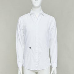 DIOR HOMME Hedi Slimane white cotton black bee embroidery shirt EU38 S