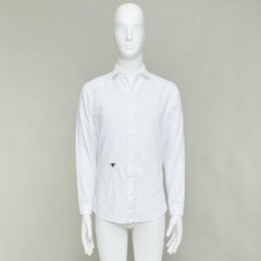 DIOR HOMME Hedi Slimane white cotton black bee embroidery shirt EU39 M