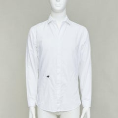 DIOR HOMME Hedi Slimane white cotton black bee embroidery shirt EU39 M