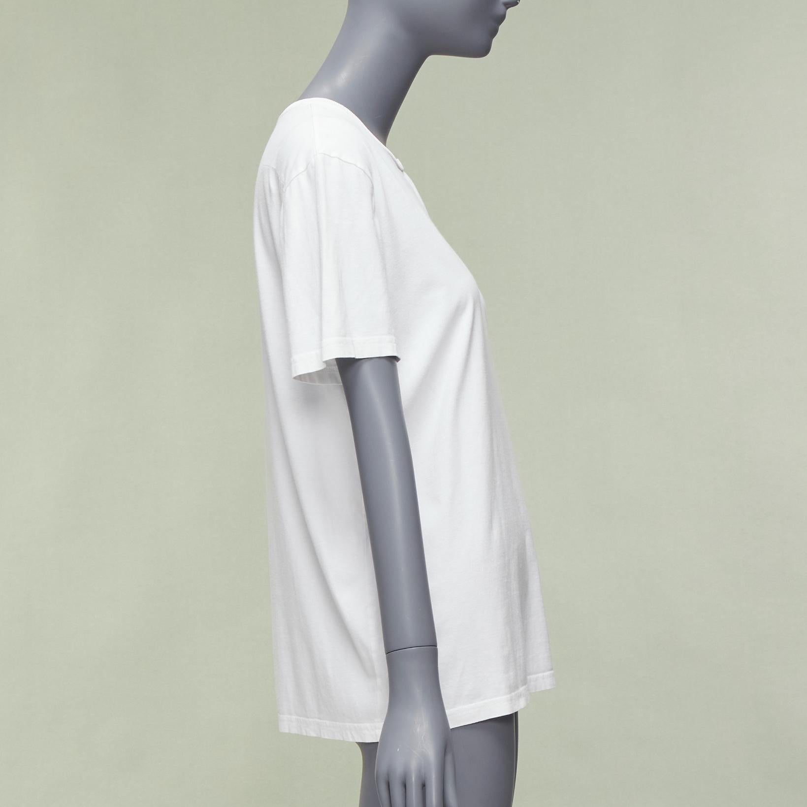 DIOR HOMME Kaws white yellow cross eye logo bee embroidery tshirt XS In Excellent Condition For Sale In Hong Kong, NT