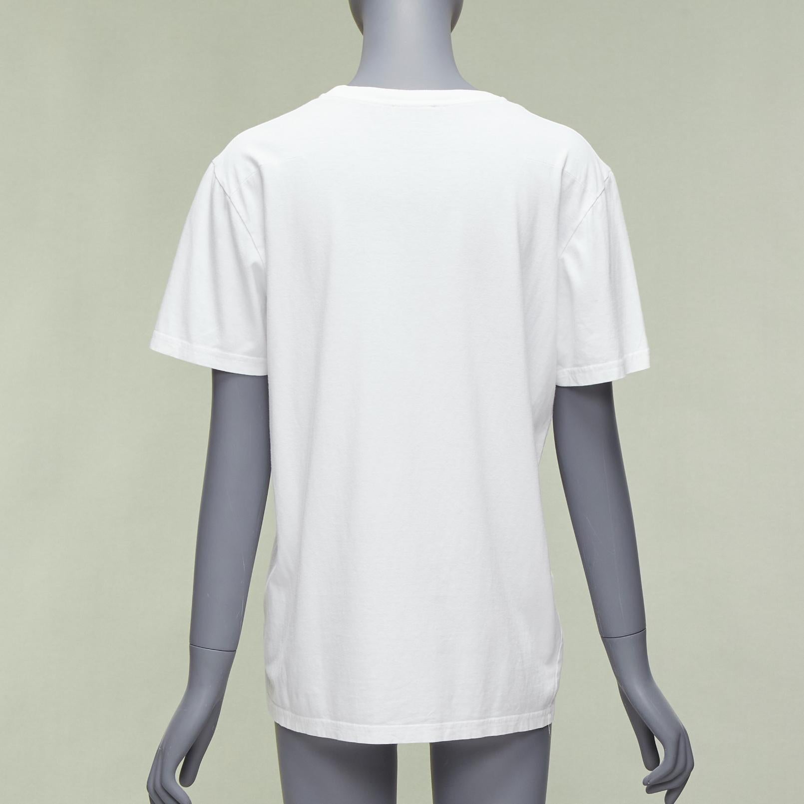 Men's DIOR HOMME Kaws white yellow cross eye logo bee embroidery tshirt XS For Sale