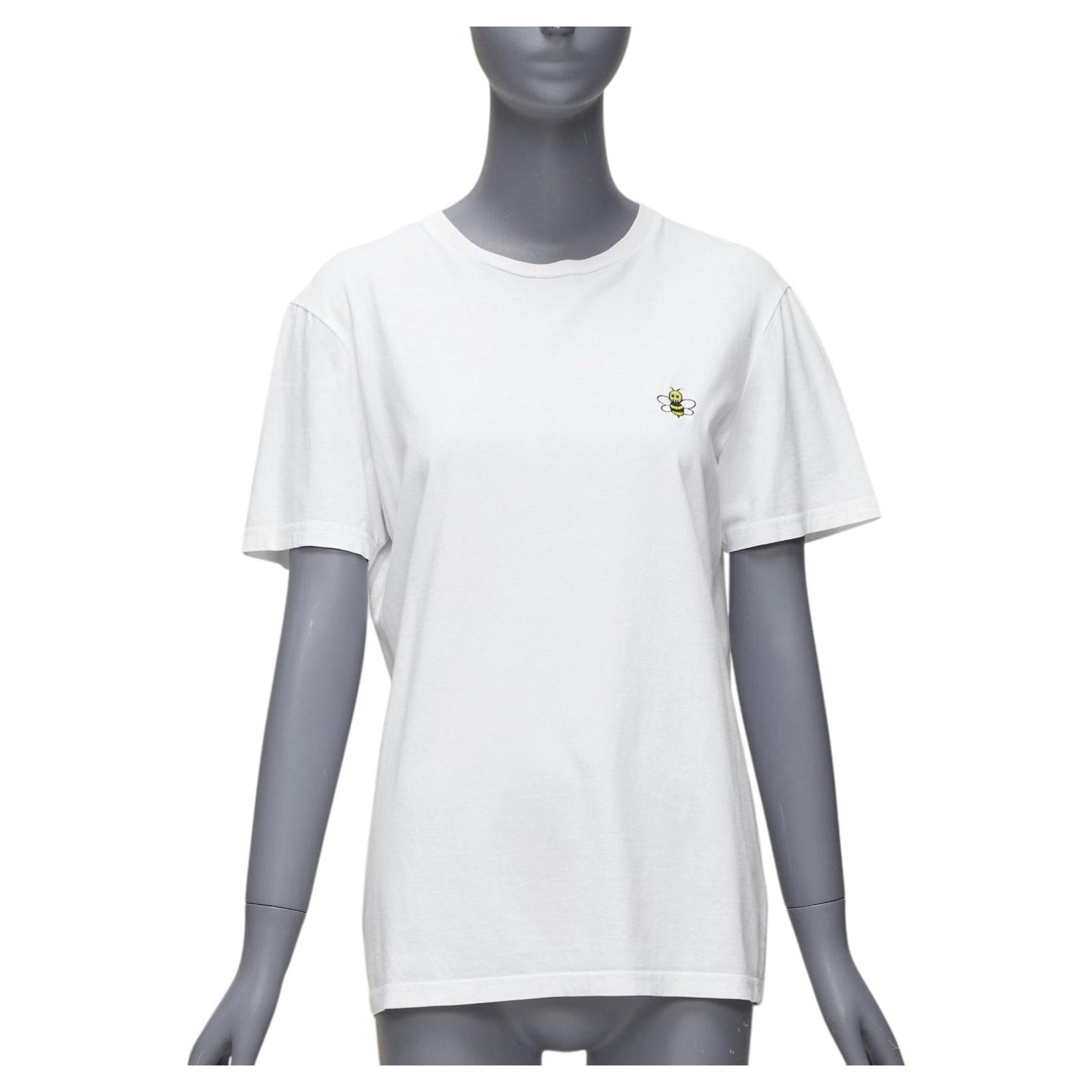 DIOR HOMME Kaws white yellow cross eye logo bee embroidery tshirt