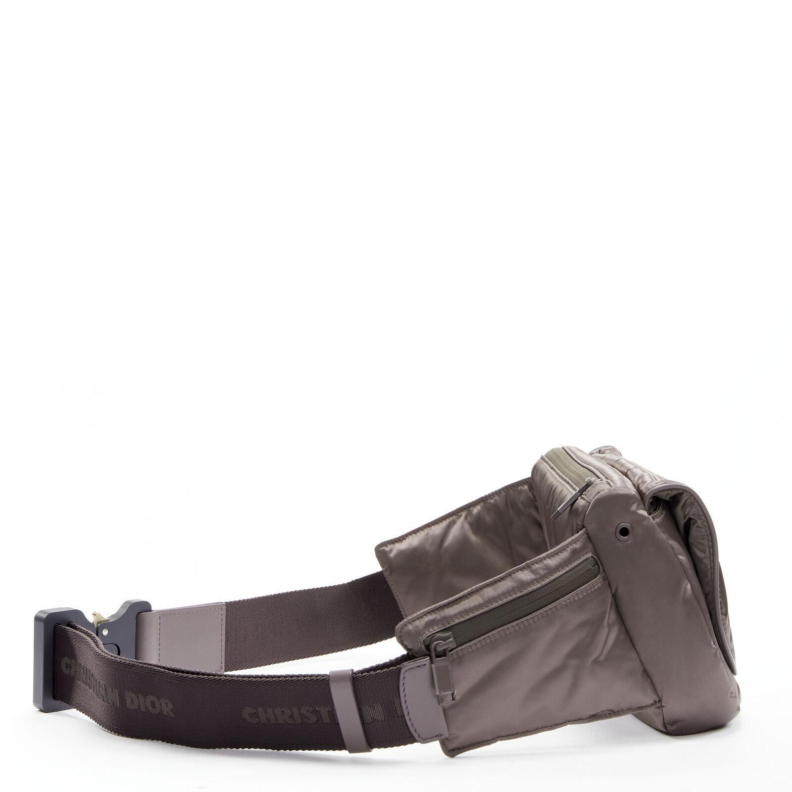 DIOR HOMME Kim Jones 2019 Saddle Universe plum nylon CD buckle 2-way body bag In New Condition In Hong Kong, NT