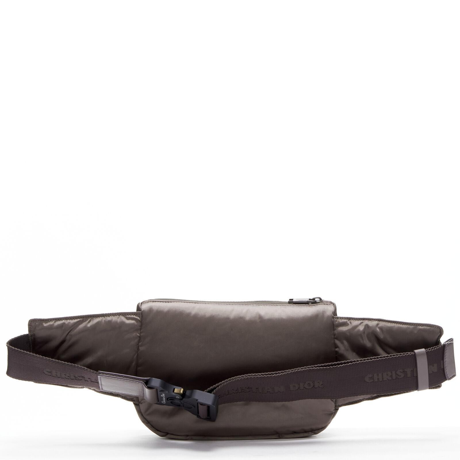 Men's DIOR HOMME Kim Jones 2019 Saddle Universe plum nylon CD buckle 2-way body bag