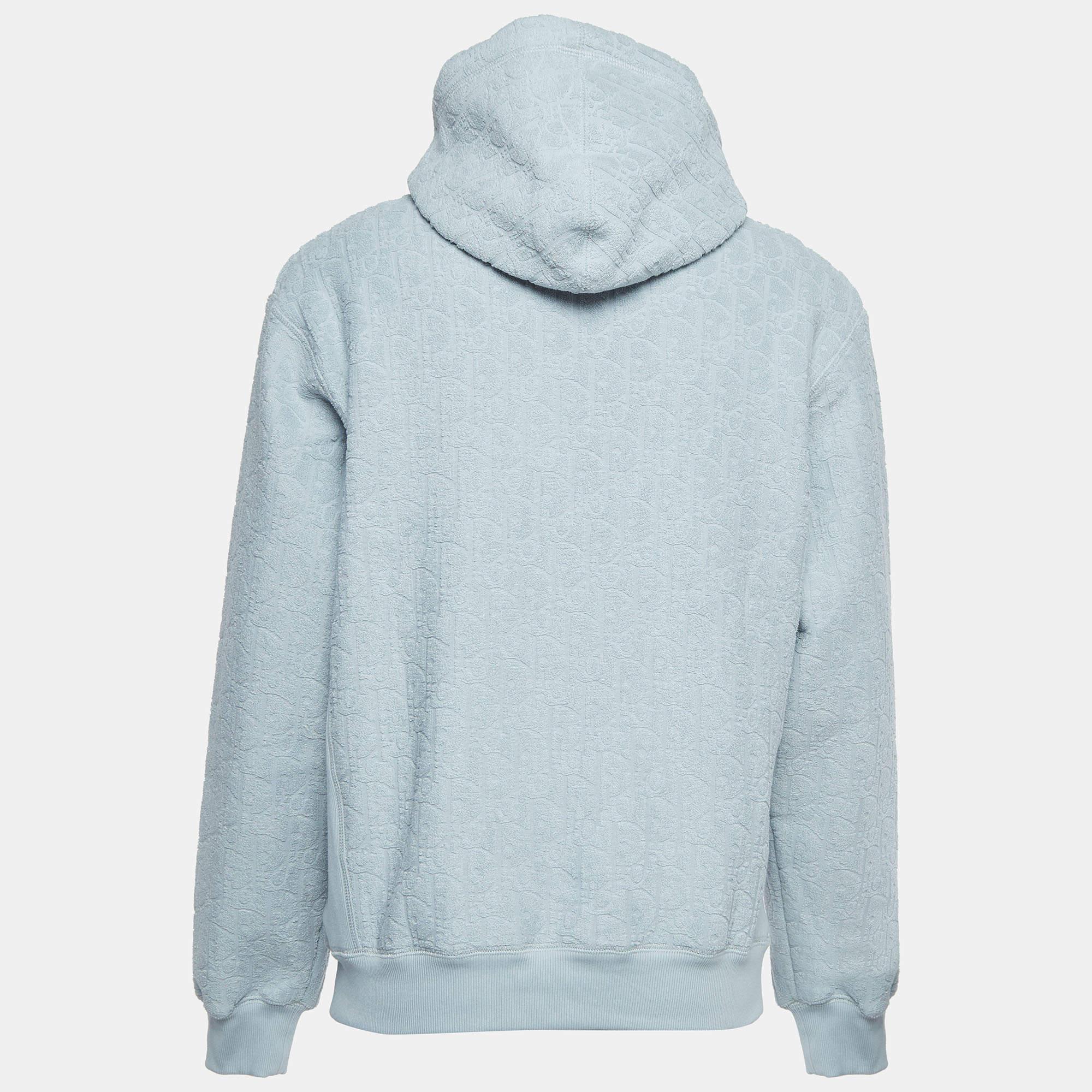 Dior light blue hoodie on sale
