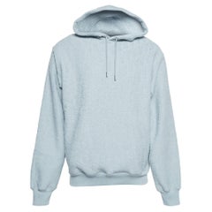 Dior Homme Light Blue Oblique Jacquard Terry Cotton Hoodie M