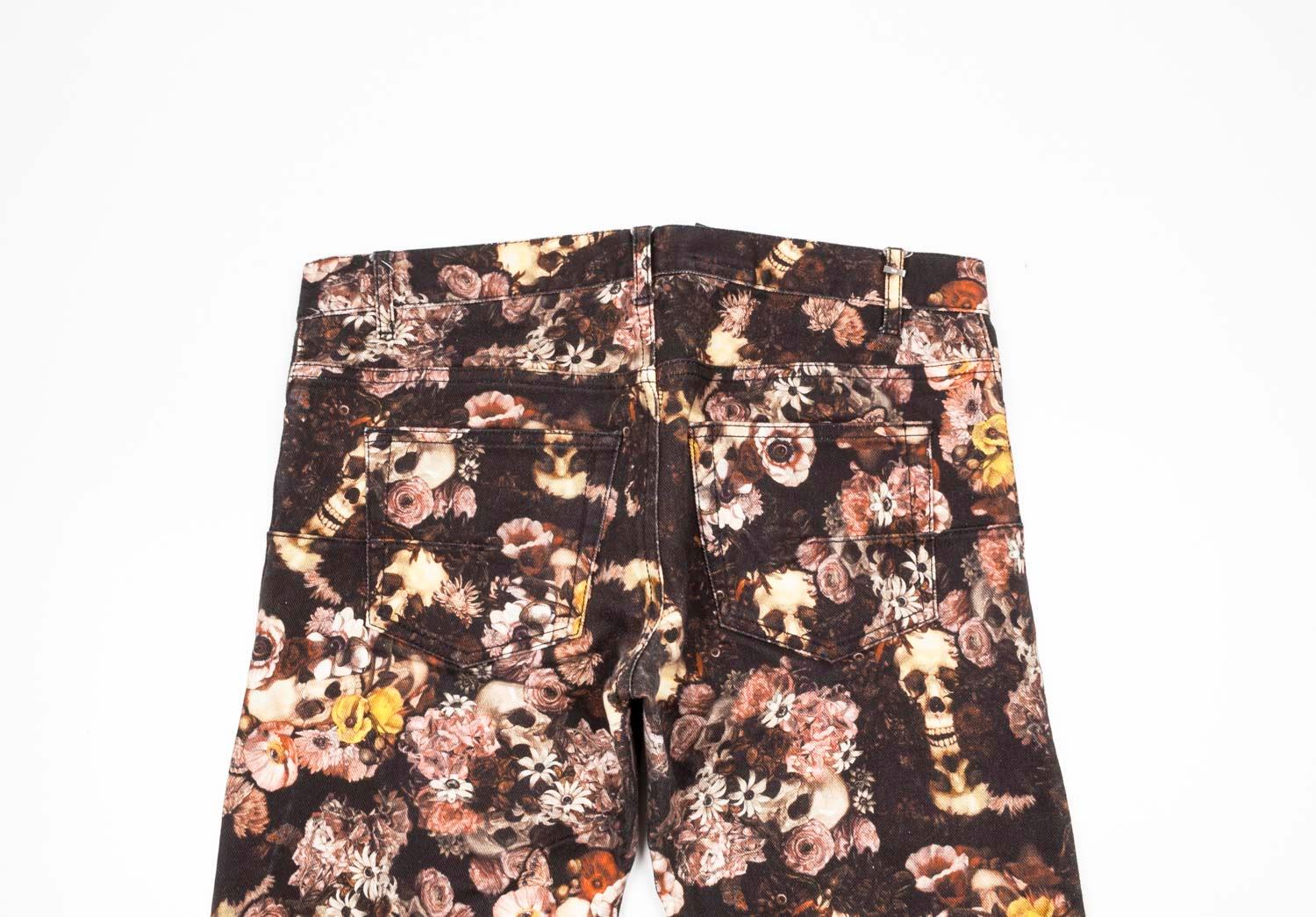 Dior Homme Men Vaqueros Skull Floral Denim Talla 32 en Excelente estado para la venta en Kaunas, LT