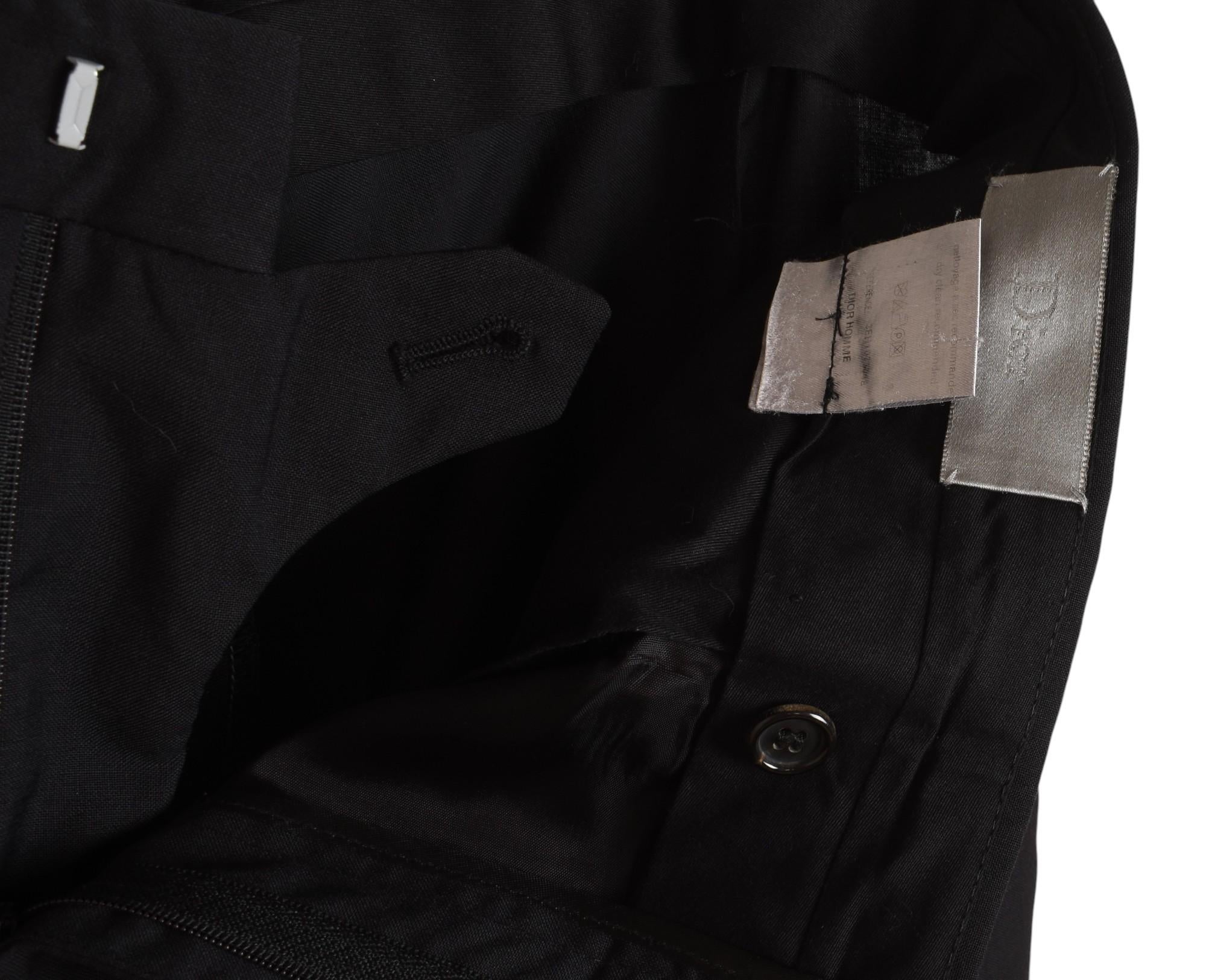 Black Dior Homme Men Pants SS03 Hedi Slimane Follow Me Size IT54/L, S1426 For Sale