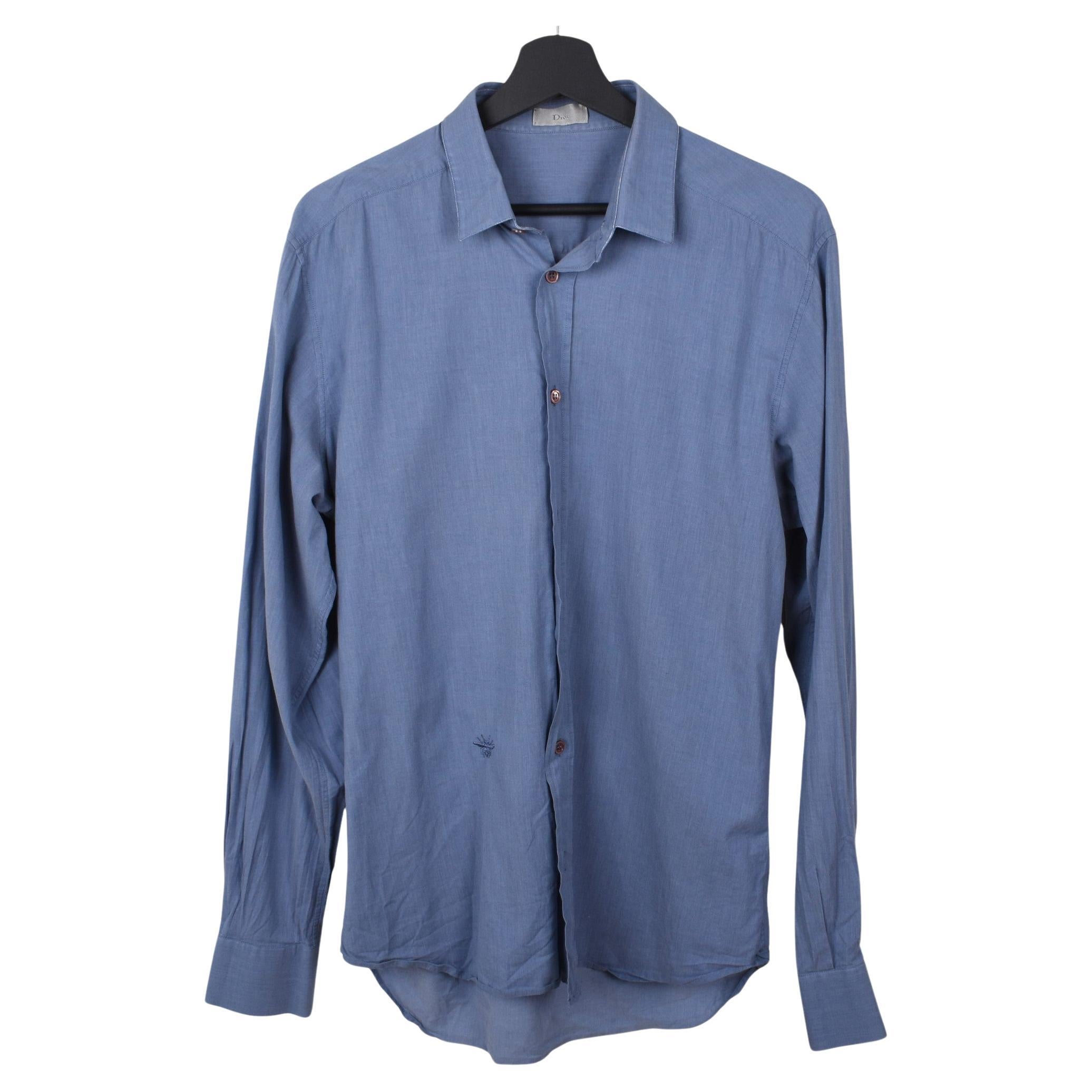 Dior Homme Uomo Camicia Bee Azzurro Taglia 41/M, S1688