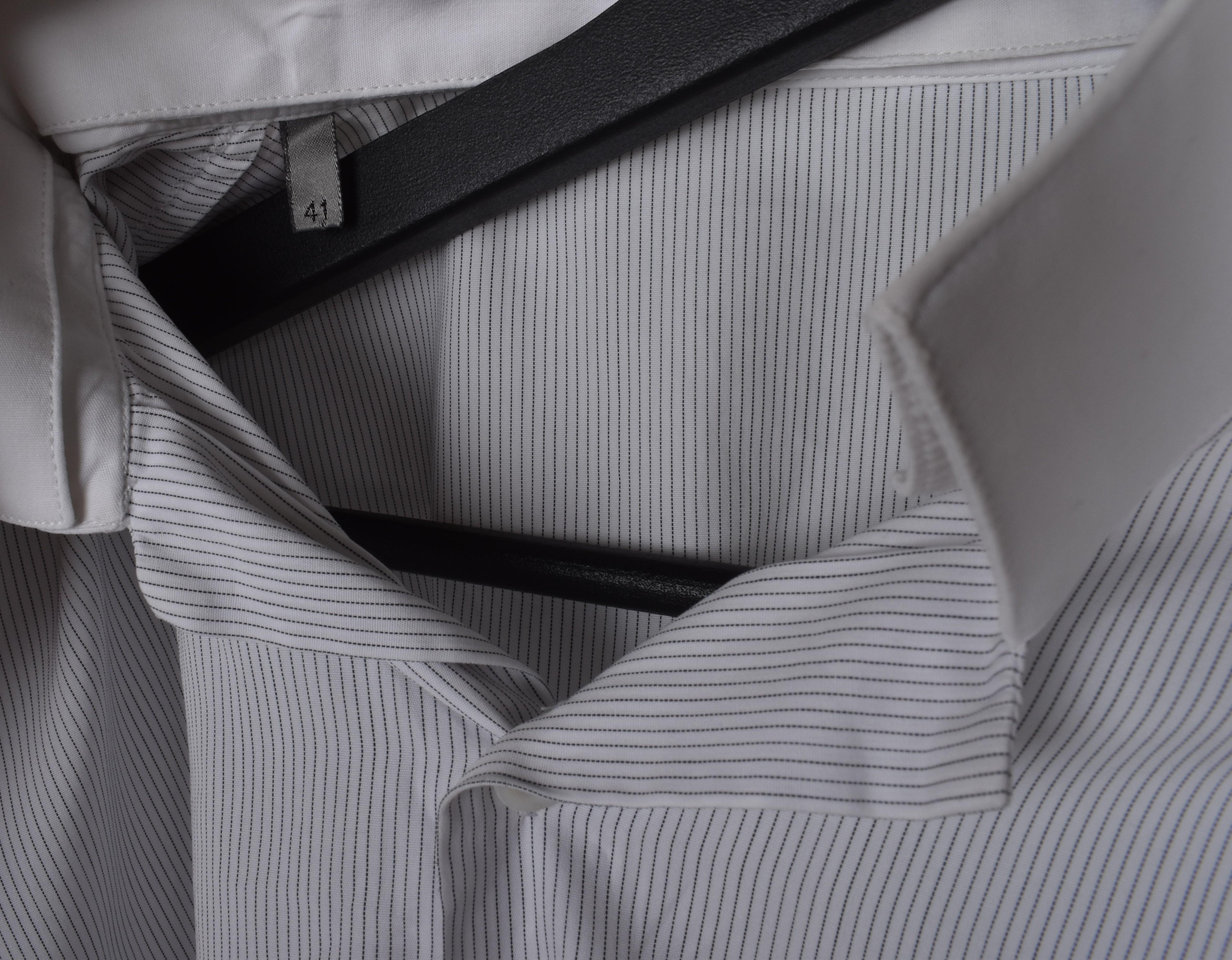 Dior Homme Men Shirt Inverted Collar Striped Size 41-L, S1702 en venta 2