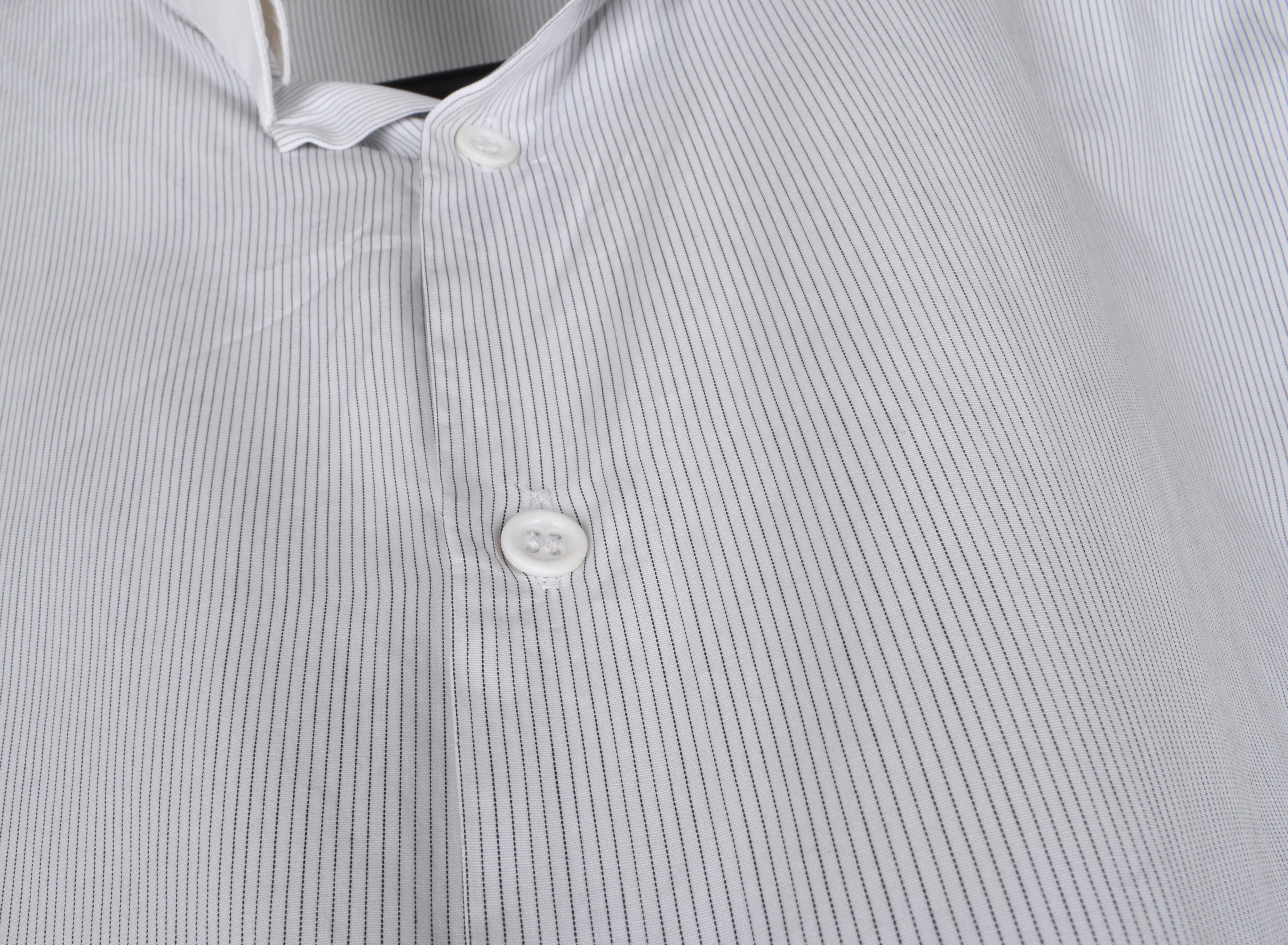 Dior Homme Men Shirt Inverted Collar Striped Size 41-L, S1702 en venta 4