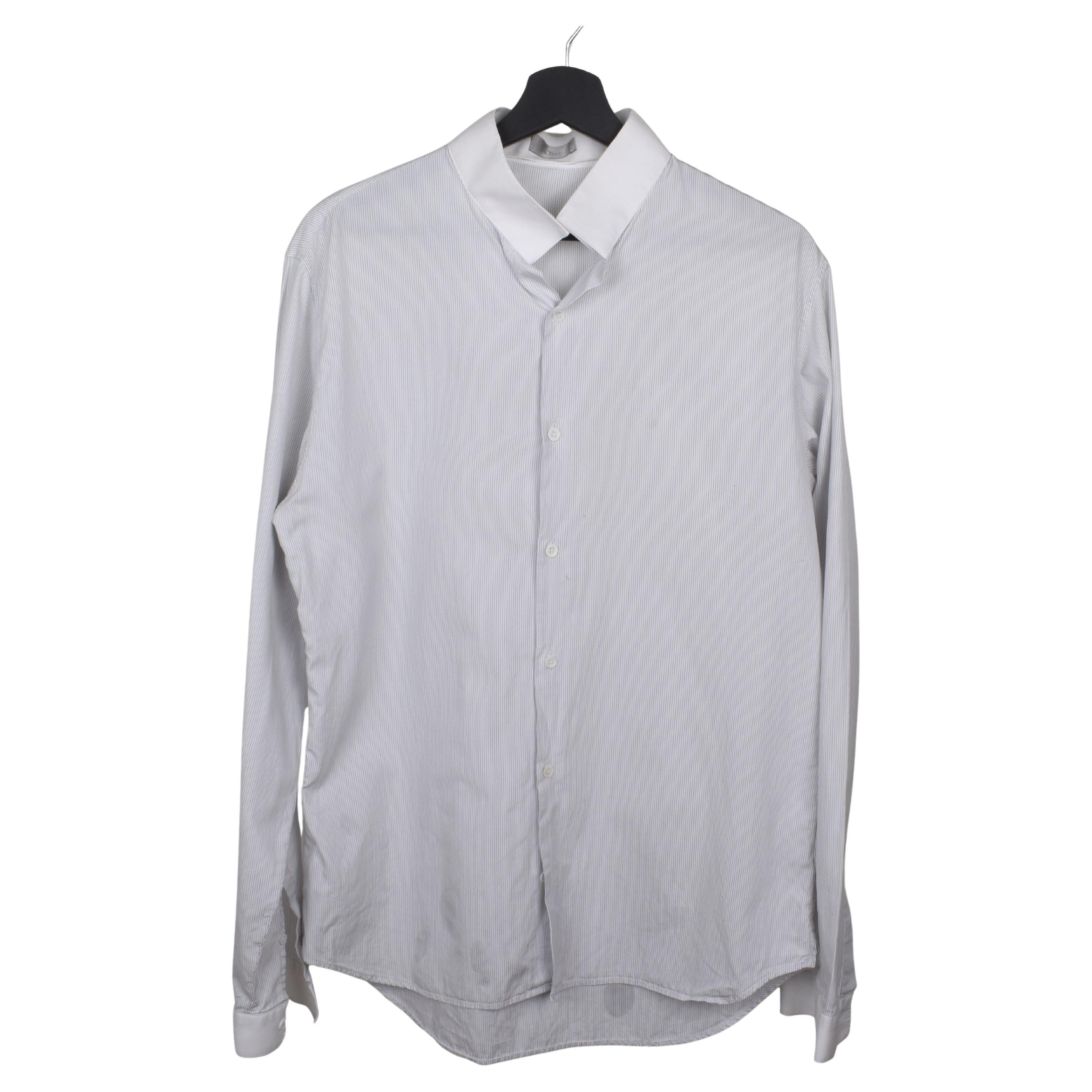 Dior Homme Men Shirt Inverted Collar Striped Size 41-L, S1702 en venta