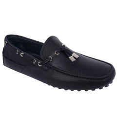 Dior Homme Mens Black Calfskin Tassel Front Driver Loafers