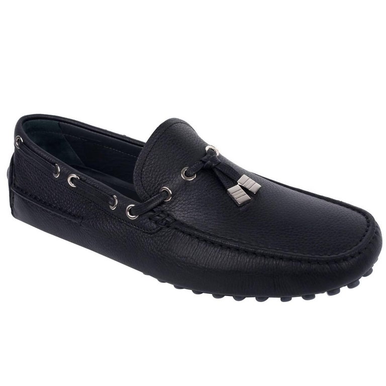 Dior Homme Mens Black Calfskin Tassel Front Driver Loafers For Sale at