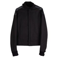 Dior Homme Men's Black Leather Harrington Jacket IT46 S/M