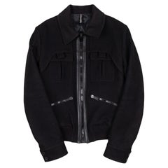 Dior Homme Men's Bomber Jacket AW 2006 Black Wool Cashmere M