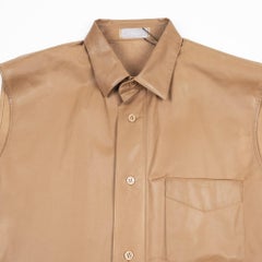 Chemise en cuir marron Dior Homme pour homme, taille 39/M, collection automne-hiver 2004, excellent état