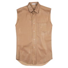 Chemise en cuir marron Dior Homme pour homme, taille 39/M, collection automne-hiver 2004, excellent état