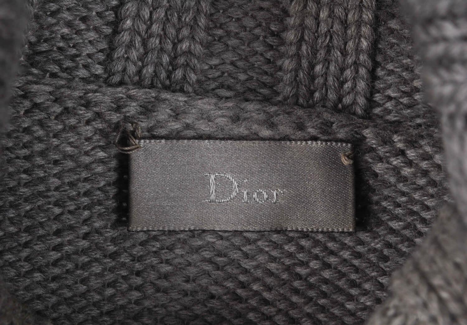 Men's Dior Homme Merino Wool AW02 Turtle Neck Knitted Distressed Men Sweater Size M
