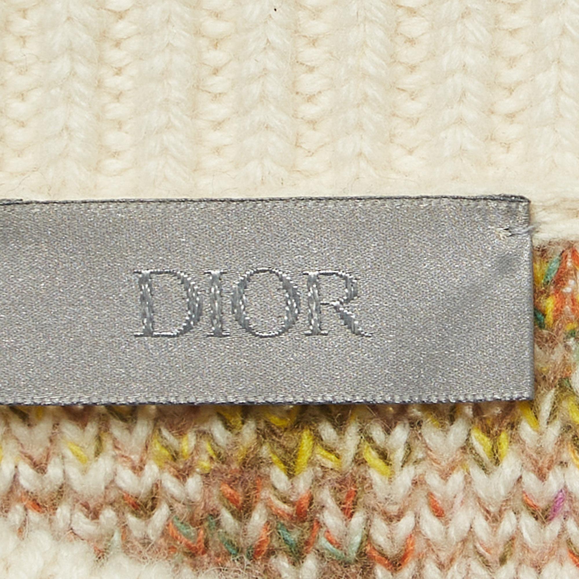 Dior Homme Multicolor Oblique Rib Knit Crew Neck Sweater M In Excellent Condition For Sale In Dubai, Al Qouz 2