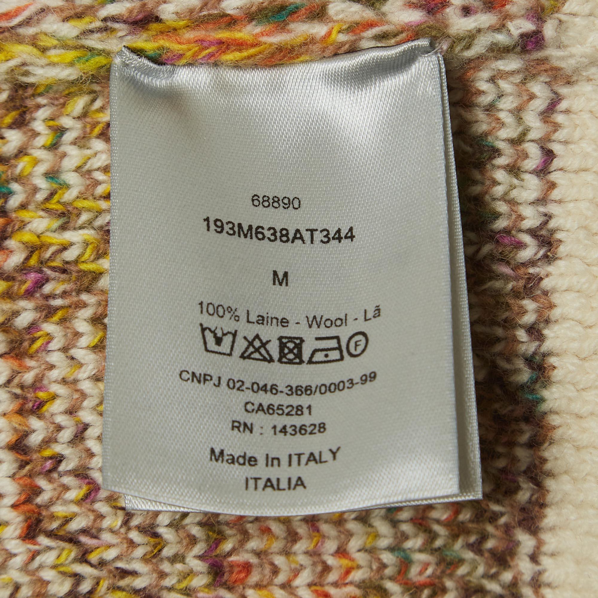 Men's Dior Homme Multicolor Oblique Rib Knit Crew Neck Sweater M For Sale