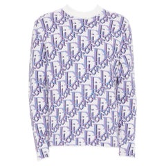 Jersey DIOR HOMME de mezcla de lana y cachemira con estampado jacquard oblicuo multicolor, talla S