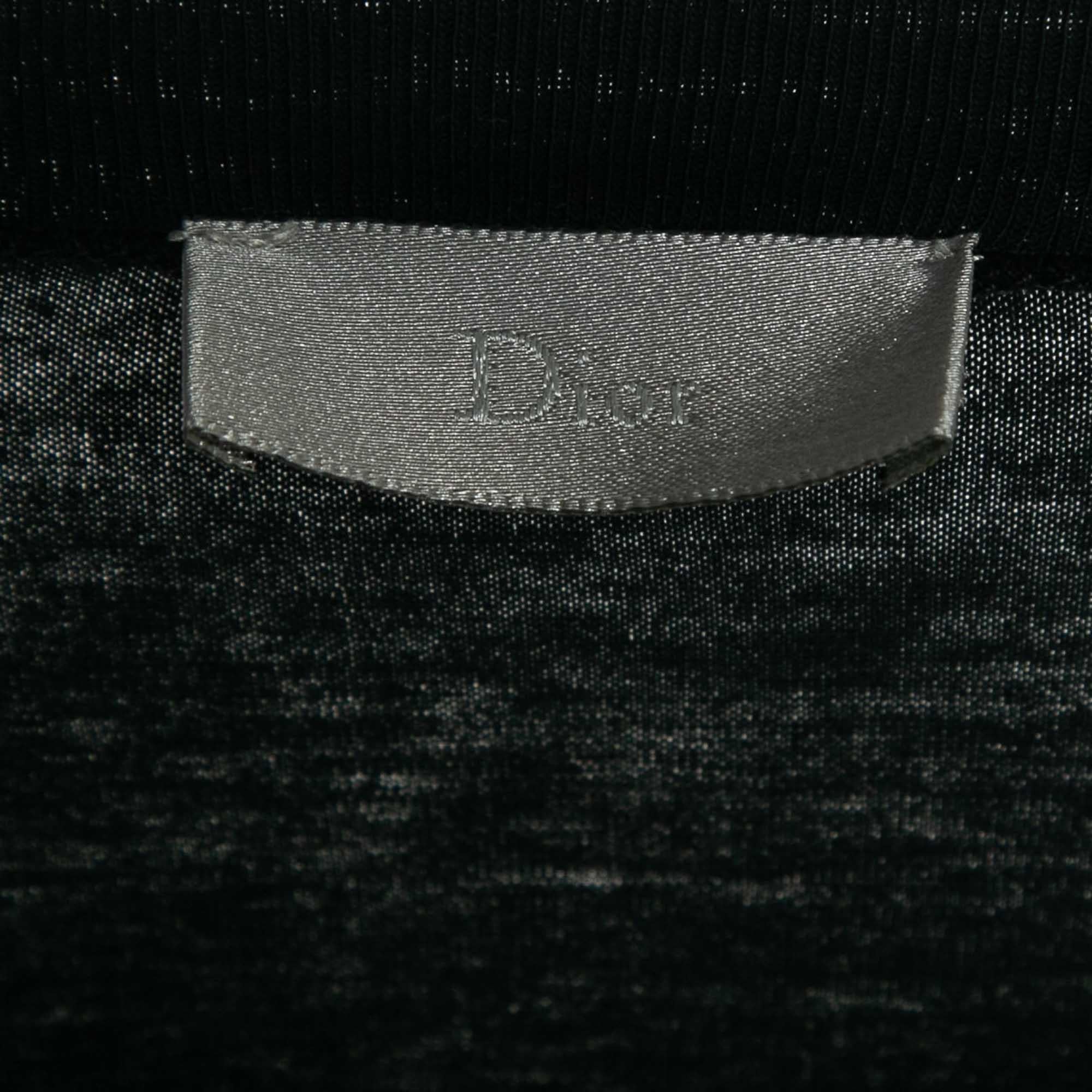 Dior Homme T-Shirt ras du cou en coton imprimé bleu marine S Excellent état à Dubai, Al Qouz 2