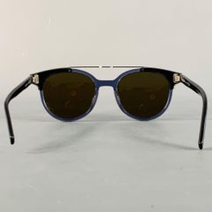 DIOR HOMME Navy Silver Acetate Aviator Sunglasses